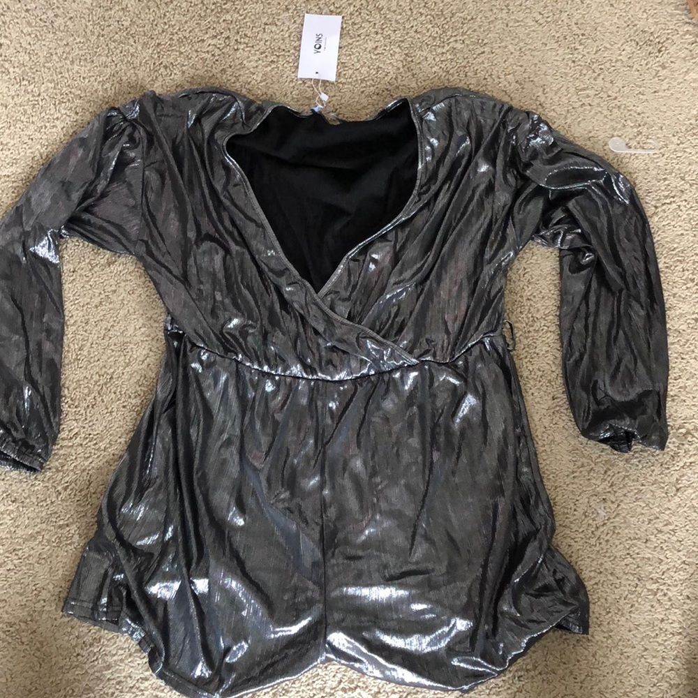 Womens Metallic Romper